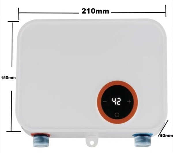 Prietokový ohrievač vody 3500 W so sprchou - biely