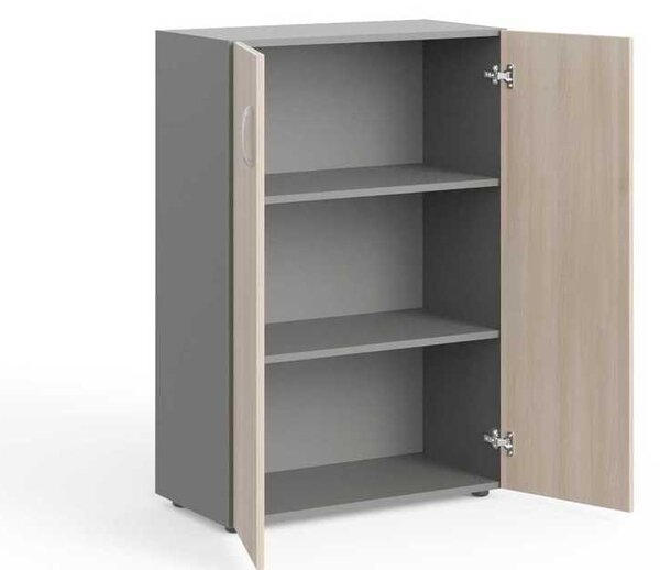Stredná skriňa Manager 79,8 x 42,2 x 119,5 cm, agát svetlý / sivá