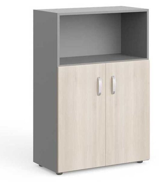 Stredná skriňa Manager 79,8 x 42,2 x 119,5 cm, agát svetlý / sivá