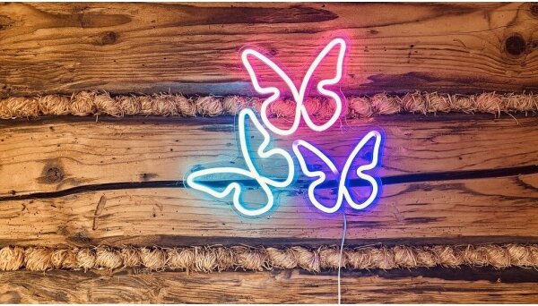 2Kids Toys - LED neónová nástenná dekorácia LED/5W/USB motýle