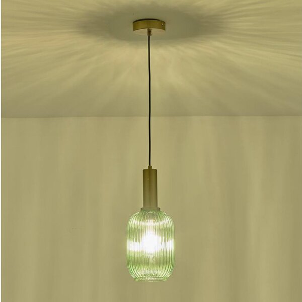 Luster na lanku 1xE27/15W/230V zelená pr. 13 cm