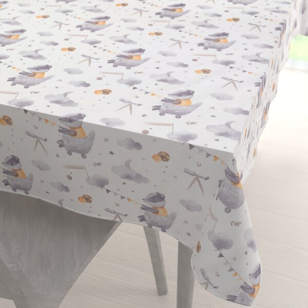 Biante Detský bavlnený obdĺžnikový obrus Sandra SA-764 Jazvec na ceste na Mesiac 50x100 cm