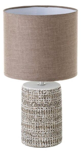 Hnedá stolová lampa s textilným tienidlom (výška 33,5 cm) – Casa Selección