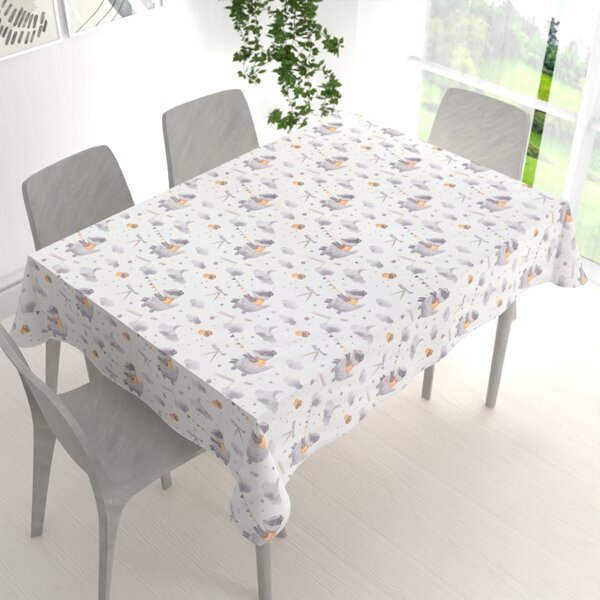 Biante Detský bavlnený obdĺžnikový obrus Sandra SA-764 Jazvec na ceste na Mesiac 50x100 cm