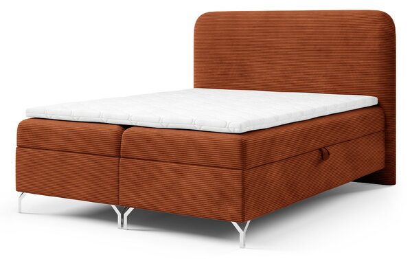 Čalúnená boxspring manželská posteľ s matracom Gomez 160x200 - tehlová