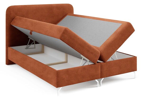 Čalúnená boxspring manželská posteľ s matracom Gomez 160x200 - tehlová