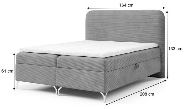 Čalúnená boxspring manželská posteľ s matracom Gomez 160x200 - tehlová