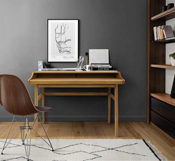 Pracovný stôl v dekore duba so sekretárom 44x115 cm Carteret – Woodman