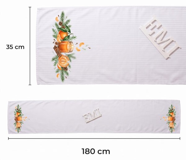 Obrus damaškový Winter Mandarin 35x180 cm EMI