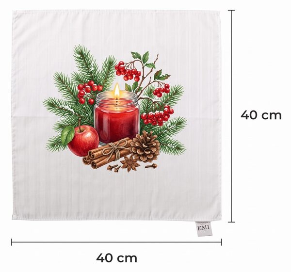 Obrus damaškový Winter Cranberry 40x40 cm EMI