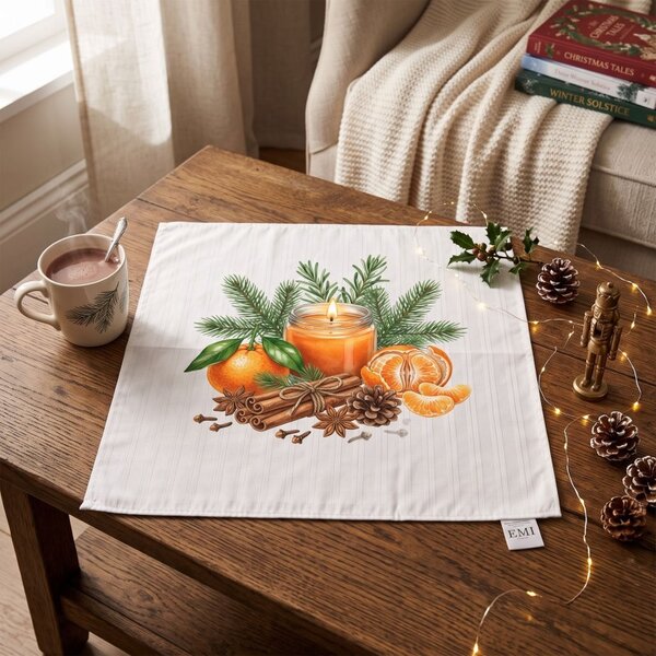 Obrus damaškový Winter Mandarin 40x40 cm EMI
