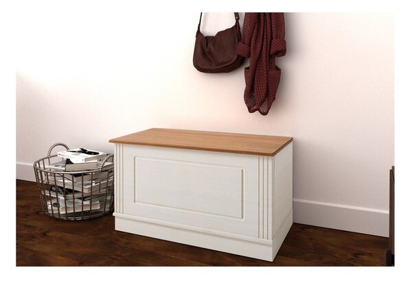 Biela truhlica z borovicového dreva 80x45 cm Anita – Støraa