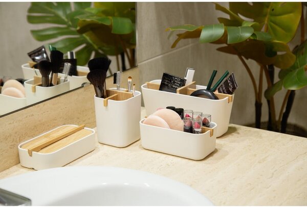 Biely kúpeľňový organizér Compactor Ecologic, 8,4 x 7,8 cm