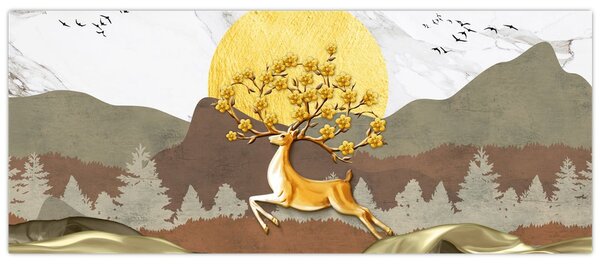 Obraz jeleňa (120x50 cm)