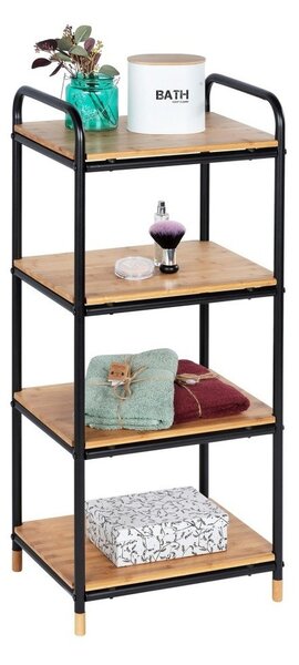 Čierny/v prírodnej farbe kovový kúpeľňový regál 42x94, 5 cm Loft – Wenko