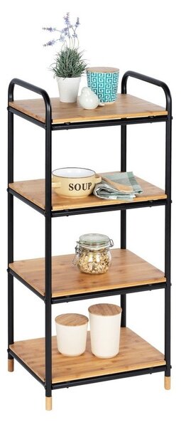 Čierny/v prírodnej farbe kovový kúpeľňový regál 42x94, 5 cm Loft – Wenko