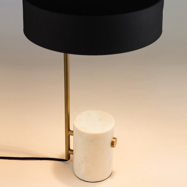 Bielo-čierna stolová lampa s kovovým tienidlom (výška 53 cm) Phant - Kave Home