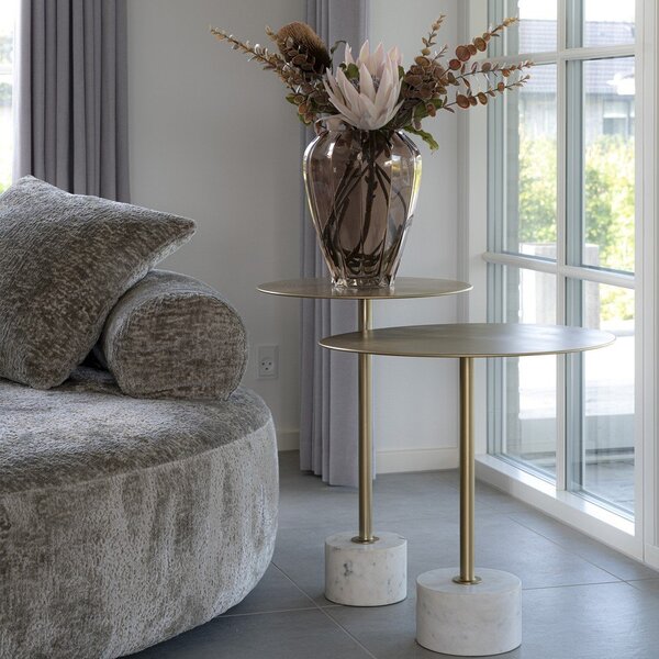 Kovový okrúhly odkladací stolík ø 51 cm Lecco – House Nordic