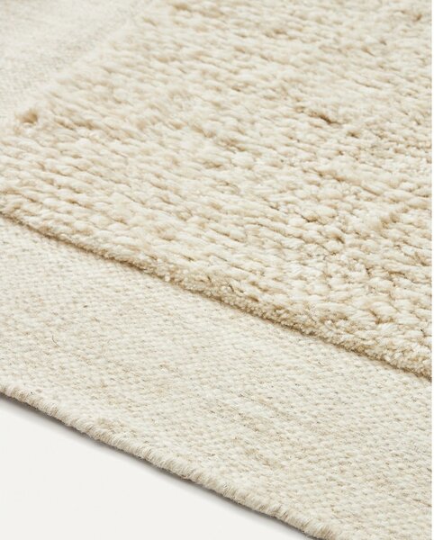 Biely vlnený koberec 200x300 cm Marely – Kave Home