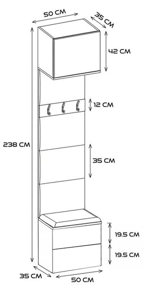 TP Living Predsieňová stena Haga 1W2S 50 cm kašmír