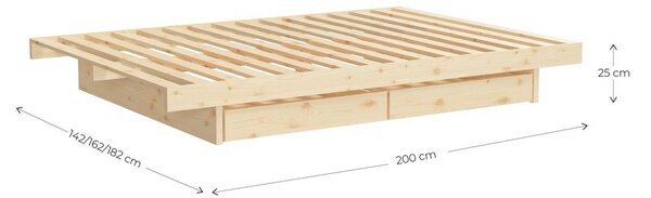 Dvojlôžková posteľ z borovicového dreva 180x200 cm – Karup Design