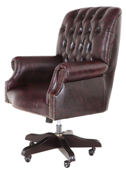 Kancelárska stolička Chesterfield Office chair z pravej hovädzej kože New Red