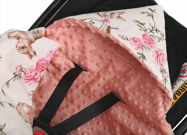 Vulpi Deka s kapucňou do autosedačky Minky Baby 80x80 Farba: modrá-medvedíky