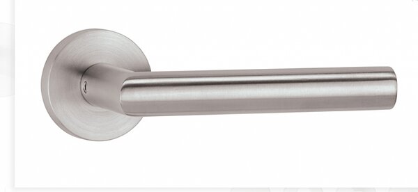 Dverové kovanie TWIN LEKO VISION H 1892R (E EN 1906 tř. 2), kľučka/kľučka, okrúhla rozeta, Okrúhla rozeta s otvorom pre obyčajný kľúč BB, Twin E (nerez matná)