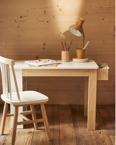 Detský písací stôl s bielou doskou 40x77 cm Serwa – Kave Home