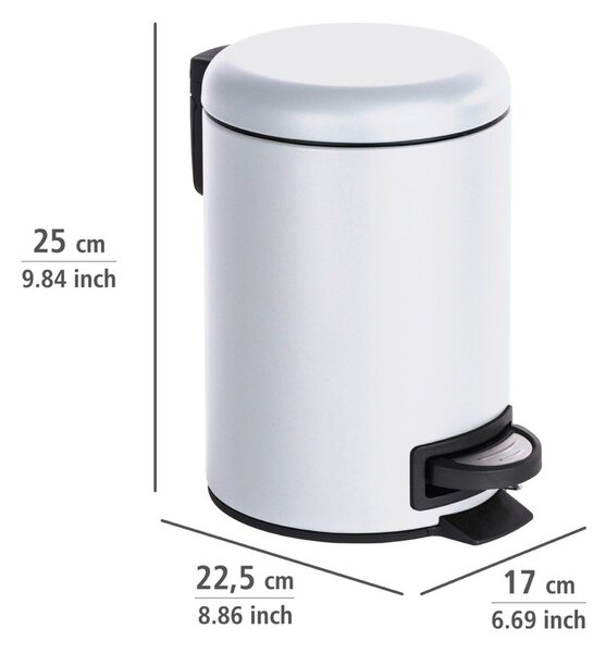 Biely odpadkový kôš Wenko Leman, 3 l