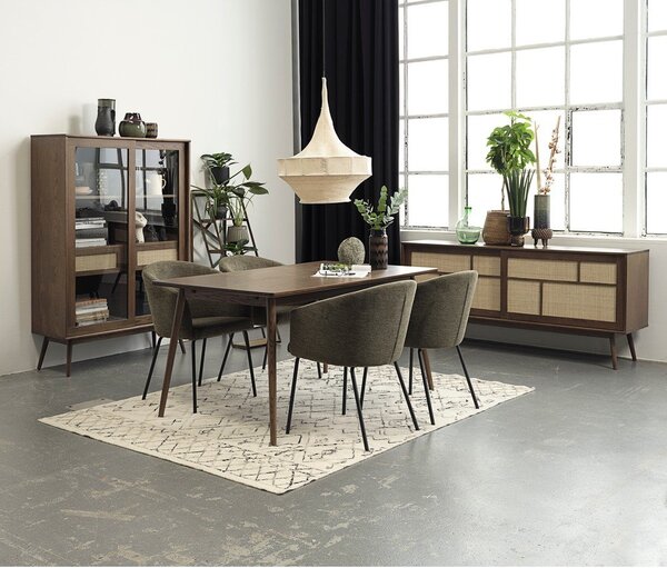 Hnedý rozkladací jedálenský stôl s doskou v dubovom dekore 150x90 cm Barrali – Unique Furniture