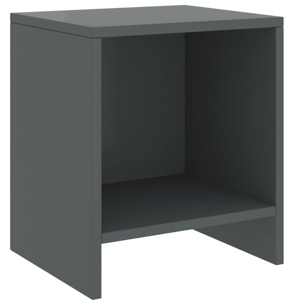 Nočný stolík tmavosivý 35x30x40 cm borovicový masív