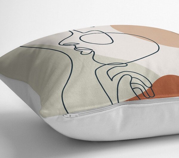 Obliečka na vankúš Minimalist Cushion Covers Pastel Drawing Face, 45 x 45 cm