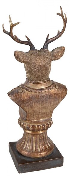 Bronzová dekoračná busta Jeleň - 10*8*25 cm - Clayre & Eef