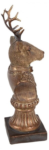 Bronzová dekoračná busta Jeleň - 10*8*25 cm - Clayre & Eef