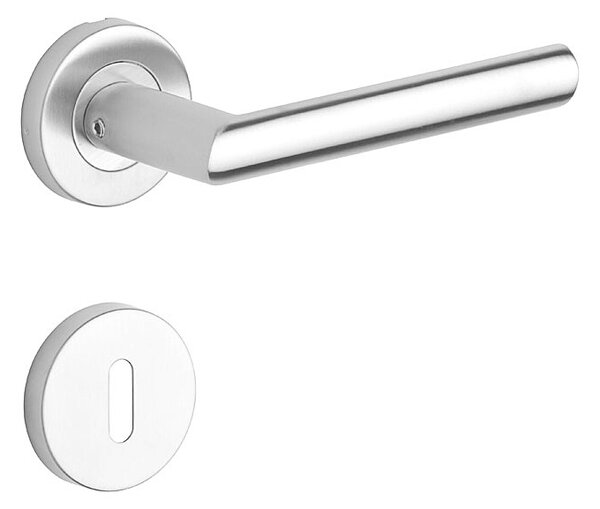 Dverové kovanie ROSTEX VERONA (NEREZ MAT), kľučka-kľučka, Otvor pre obyčajný kľúč BB, ROSTEX Nerez mat