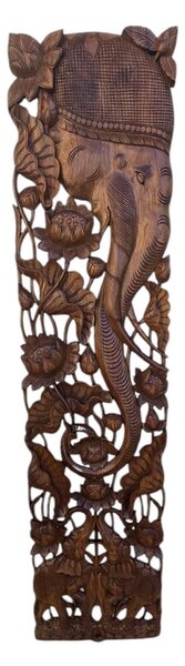 Závesná dekorácia 180cmx45cm x 2 kusy, teakové drevo, ručná drevorezba, Thajsko (cena za pár)