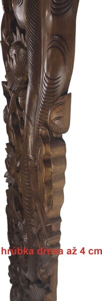 Závesná dekorácia 180cmx45cm x 2 kusy, teakové drevo, ručná drevorezba, Thajsko (cena za pár)