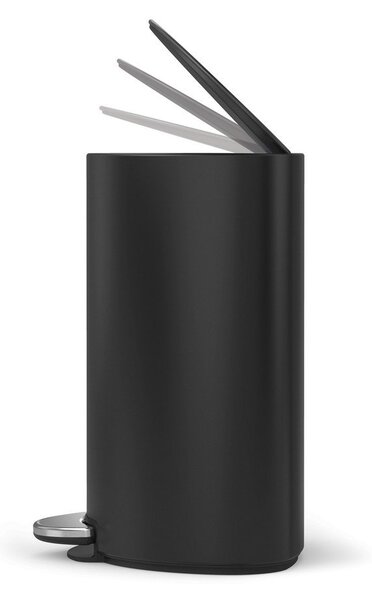 Matne čierny nášľapný kovový odpadkový kôš 6 l – simplehuman