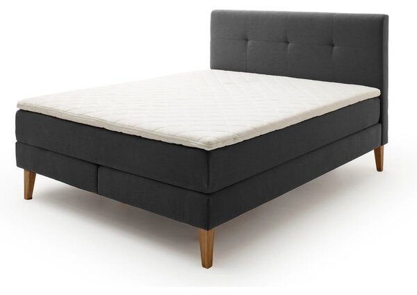 Antracitová boxspring posteľ 180x200 cm Stockholm – Meise Möbel