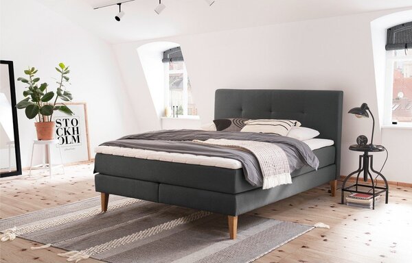 Antracitová boxspring posteľ 180x200 cm Stockholm – Meise Möbel