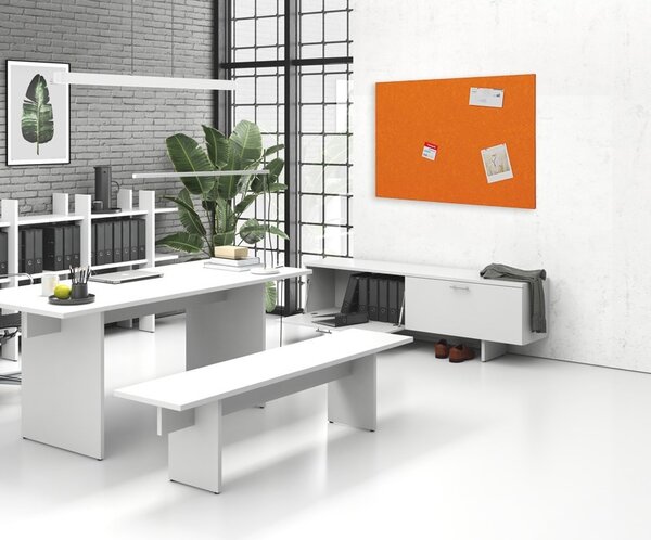 Akustická nástenka 120x80 cm, okrúhle rohy, oranžová