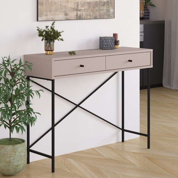 Sivobéžový konzolový stolík 35x110 cm Titan – Marckeric