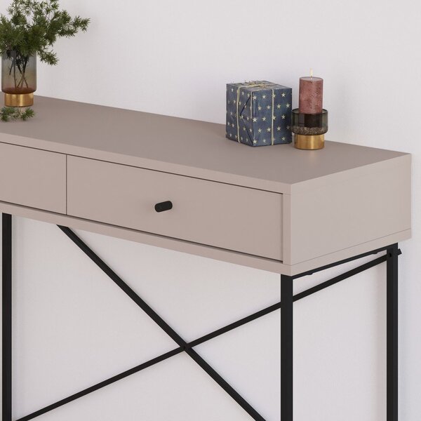 Sivobéžový konzolový stolík 35x110 cm Titan – Marckeric
