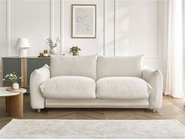 Krémová rozkladacia pohovka 214 cm Ernest – Bobochic Paris