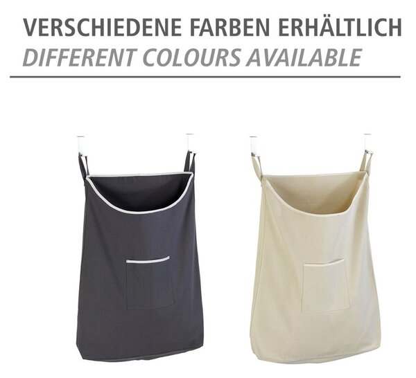 Sivý závesný kôš na bielizeň Wenko Door Laundry, 65 l