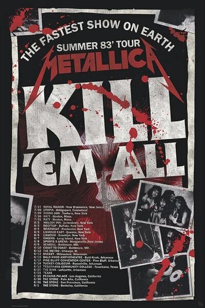 Plagát, Obraz - Metallica - Kill'Em All 83 Tour