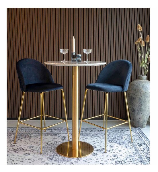 Okrúhly barový stôl s doskou v dekore mramoru ø 70 cm Bolzano – House Nordic