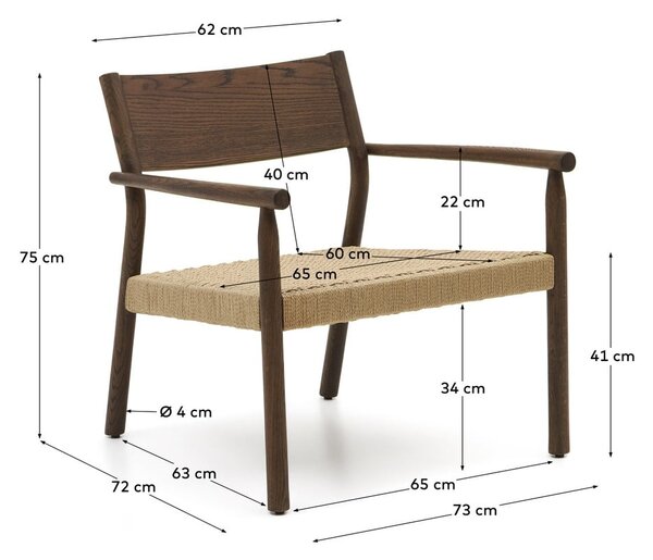 Kreslo s výpletom v prírodnej farbe Yalia – Kave Home