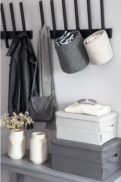 Sivý látkový úložný box s vekom 40x30x22 cm Soft Storage – Bigso